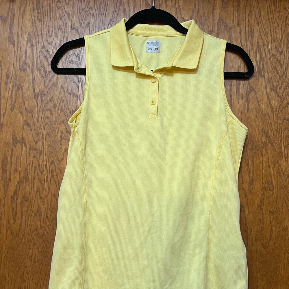 Columbia Yellow Sleeveless Polo Golf Tank